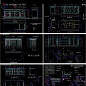 Thư viện kệ trang trí trong cad
