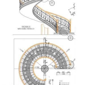 Thư viện thang xoắn cad