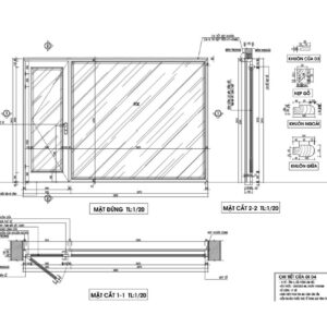 Thư viện tường kính trong cad