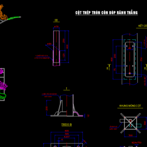 Thư viện cad móng cột đèn chiếu sáng