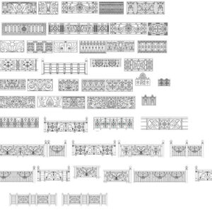 Thư viện lan can cad đá