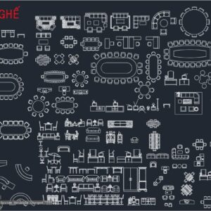 Thư viện nội thất cad bàn ghế làm việc