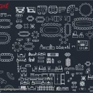 Thư viện cad bàn ghế trường học