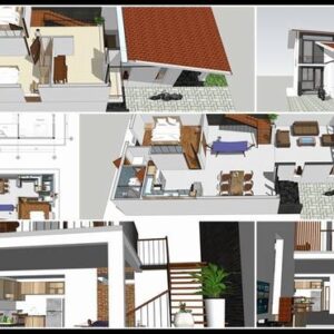Thư viện cad nhà cấp 4 có tầng lửng