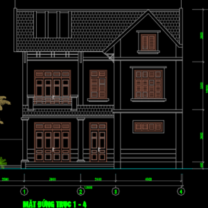 Thư viện cad nhà phố 2 tầng
