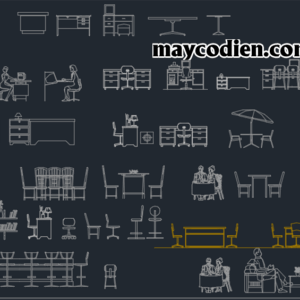 Thư viện bàn ghế nội thất cad