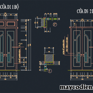 Thư viện cad cửa gỗ 4 cánh